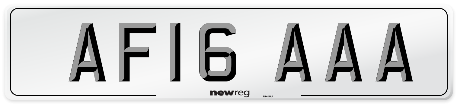 AF16 AAA Number Plate from New Reg